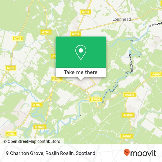 9 Charlton Grove, Roslin Roslin map
