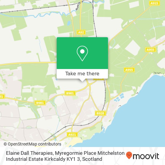 Elaine Dall Therapies, Myregormie Place Mitchelston Industrial Estate Kirkcaldy KY1 3 map