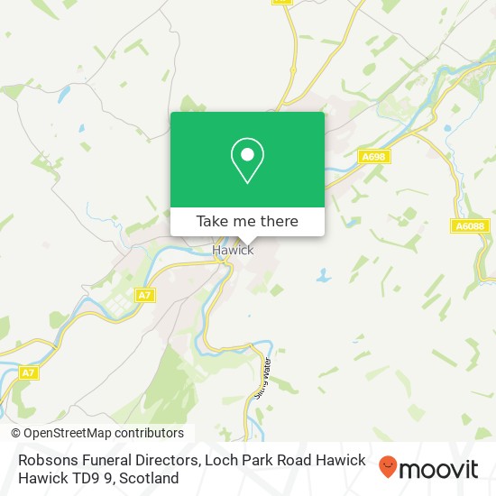 Robsons Funeral Directors, Loch Park Road Hawick Hawick TD9 9 map