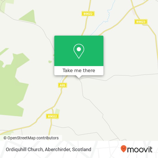 Ordiquhill Church, Aberchirder map