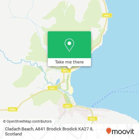 Cladach Beach, A841 Brodick Brodick KA27 8 map