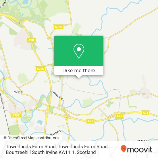 Towerlands Farm Road, Towerlands Farm Road Bourtreehill South Irvine KA11 1 map