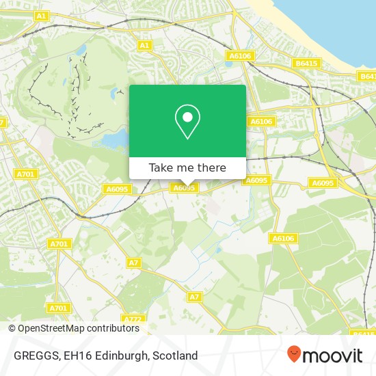 GREGGS, EH16 Edinburgh map