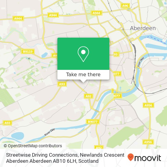 Streetwise Driving Connections, Newlands Crescent Aberdeen Aberdeen AB10 6LH map