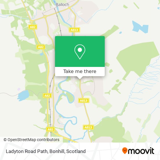 Ladyton Road Path, Bonhill map
