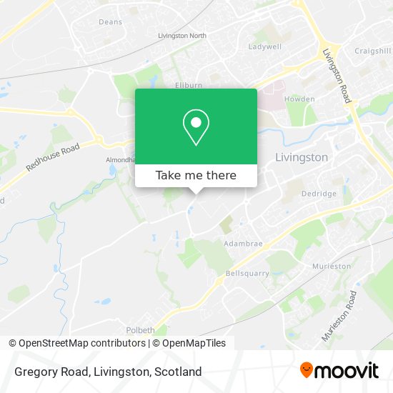Gregory Road, Livingston map