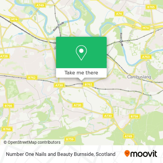 Number One Nails and Beauty Burnside map