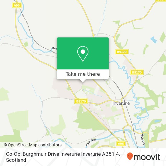 Co-Op, Burghmuir Drive Inverurie Inverurie AB51 4 map