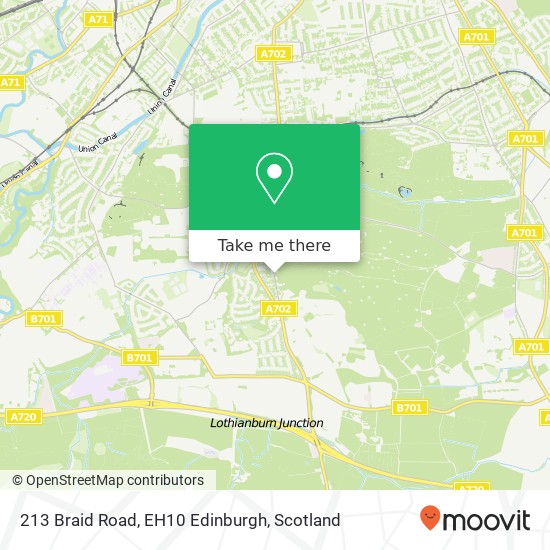 213 Braid Road, EH10 Edinburgh map