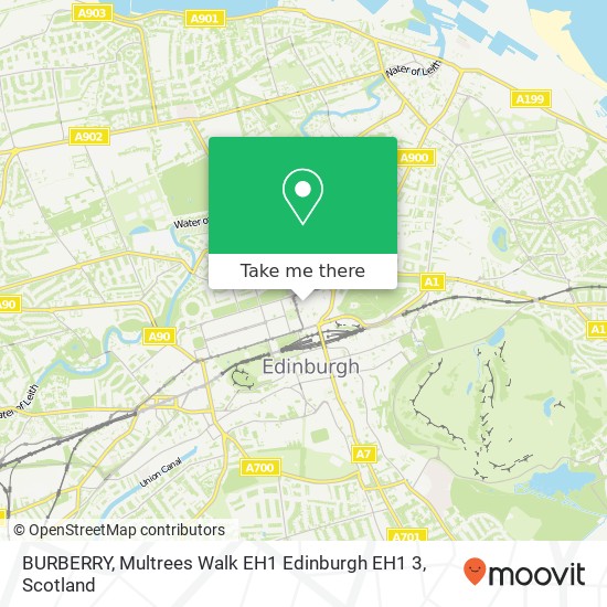 BURBERRY, Multrees Walk EH1 Edinburgh EH1 3 map