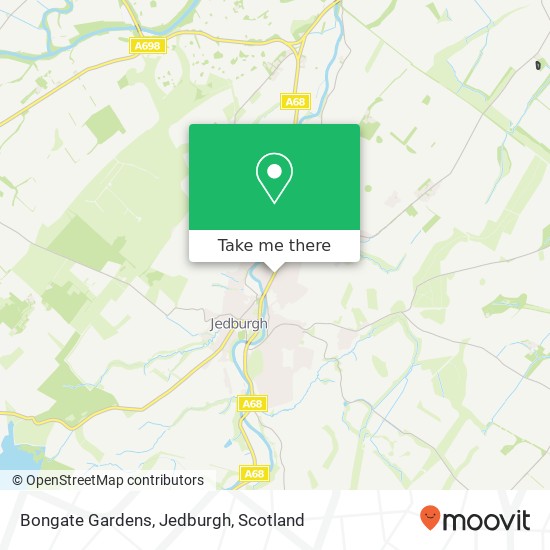 Bongate Gardens, Jedburgh map