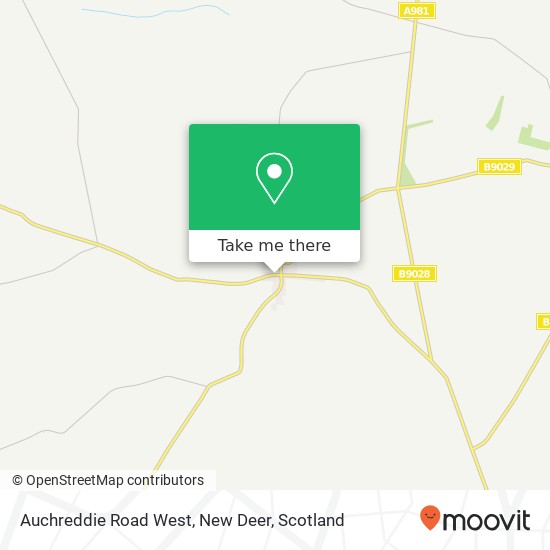 Auchreddie Road West, New Deer map