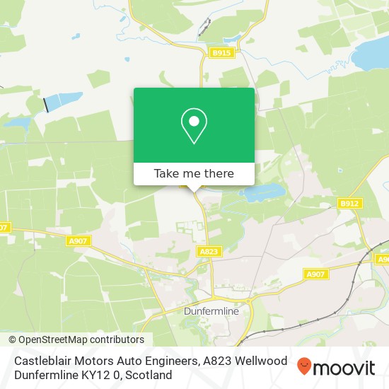 Castleblair Motors Auto Engineers, A823 Wellwood Dunfermline KY12 0 map
