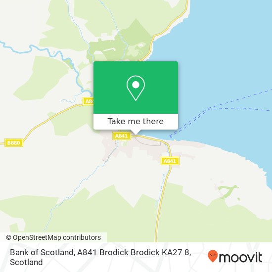 Bank of Scotland, A841 Brodick Brodick KA27 8 map