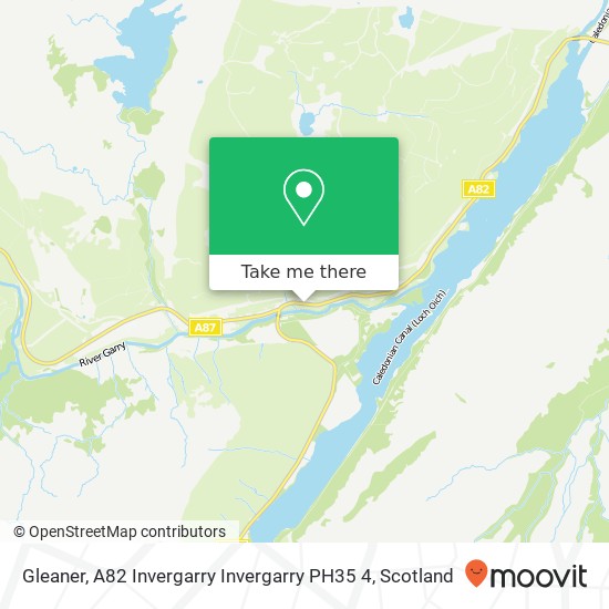 Gleaner, A82 Invergarry Invergarry PH35 4 map
