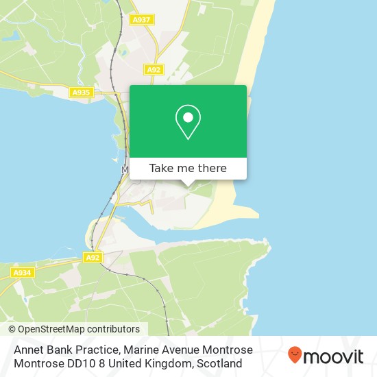 Annet Bank Practice, Marine Avenue Montrose Montrose DD10 8 United Kingdom map