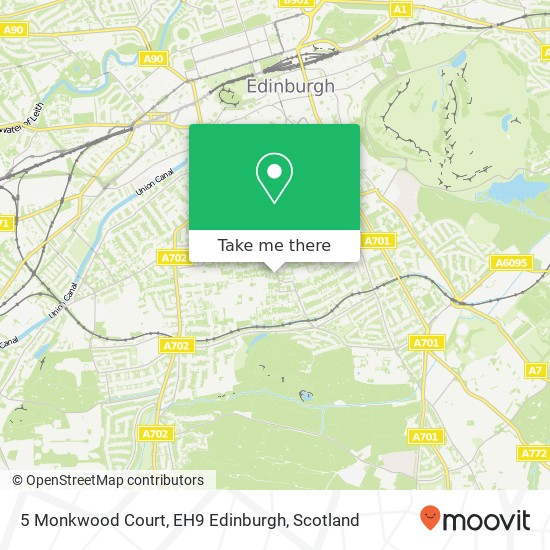 5 Monkwood Court, EH9 Edinburgh map