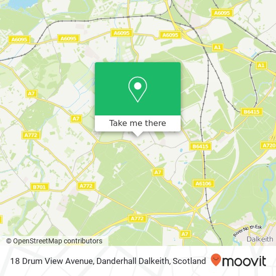 18 Drum View Avenue, Danderhall Dalkeith map