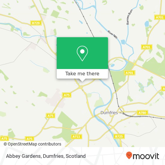 Abbey Gardens, Dumfries map