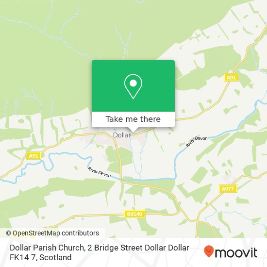 Dollar Parish Church, 2 Bridge Street Dollar Dollar FK14 7 map