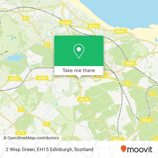 2 Wisp Green, EH15 Edinburgh map