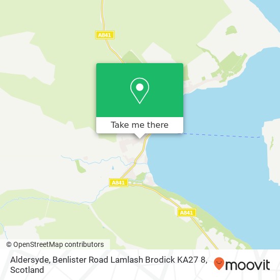 Aldersyde, Benlister Road Lamlash Brodick KA27 8 map