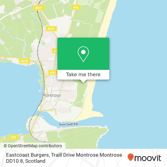 Eastcoast Burgers, Traill Drive Montrose Montrose DD10 8 map