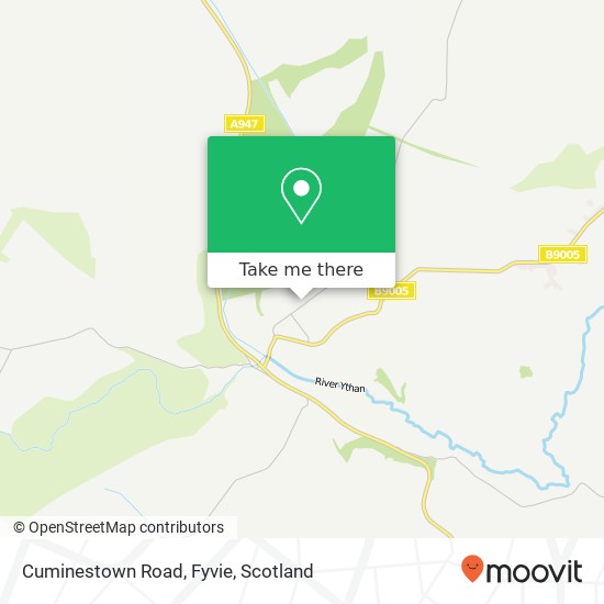 Cuminestown Road, Fyvie map