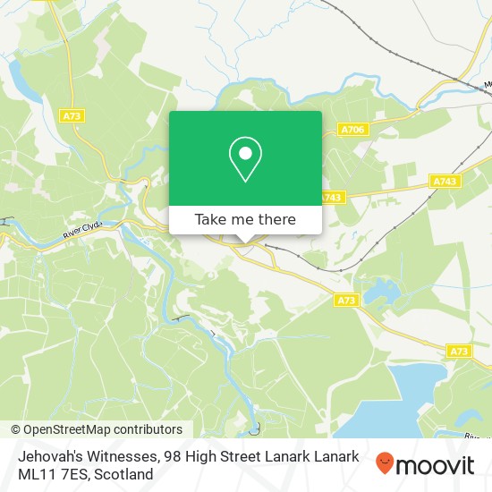 Jehovah's Witnesses, 98 High Street Lanark Lanark ML11 7ES map