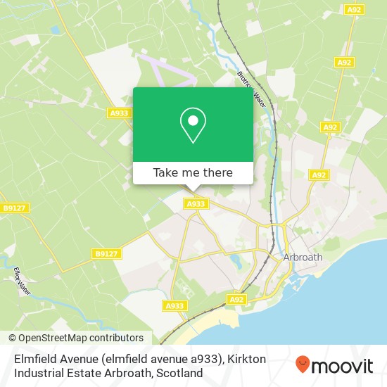 Elmfield Avenue (elmfield avenue a933), Kirkton Industrial Estate Arbroath map