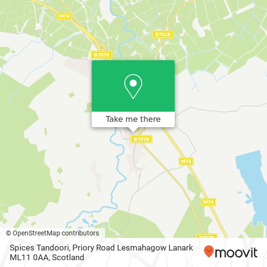 Spices Tandoori, Priory Road Lesmahagow Lanark ML11 0AA map