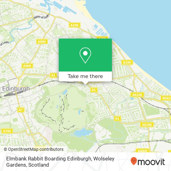 Elmbank Rabbit Boarding Edinburgh, Wolseley Gardens map