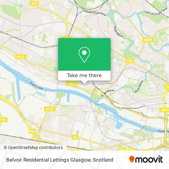 Belvoir Residential Lettings Glasgow map