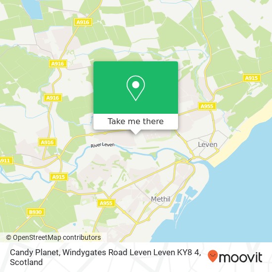 Candy Planet, Windygates Road Leven Leven KY8 4 map