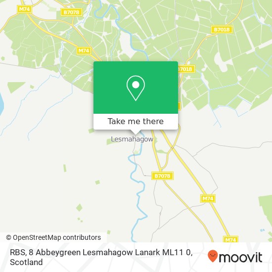 RBS, 8 Abbeygreen Lesmahagow Lanark ML11 0 map