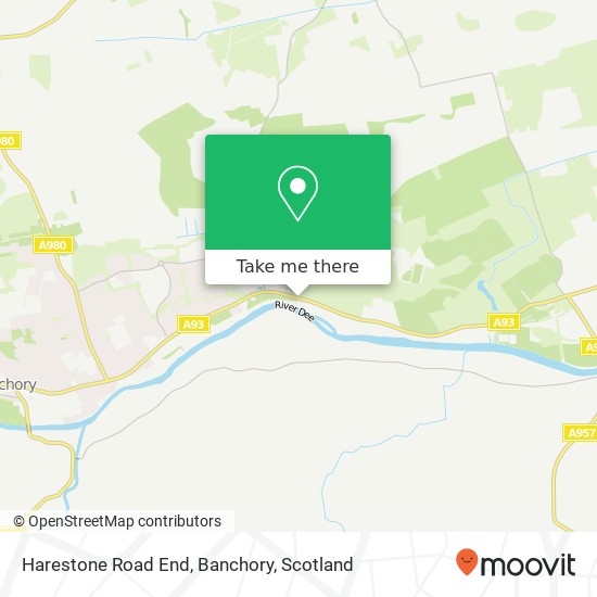 Harestone Road End, Banchory map