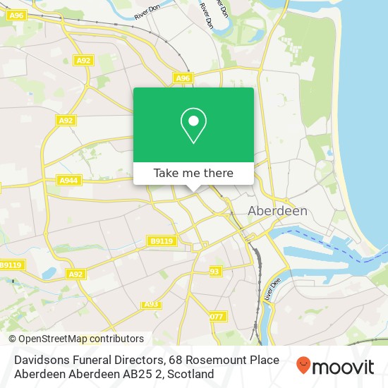 Davidsons Funeral Directors, 68 Rosemount Place Aberdeen Aberdeen AB25 2 map