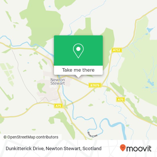 Dunkitterick Drive, Newton Stewart map