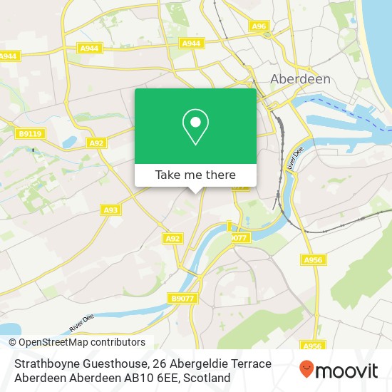 Strathboyne Guesthouse, 26 Abergeldie Terrace Aberdeen Aberdeen AB10 6EE map