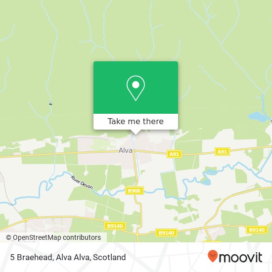 5 Braehead, Alva Alva map