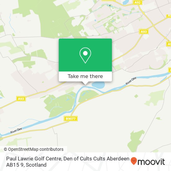 Paul Lawrie Golf Centre, Den of Cults Cults Aberdeen AB15 9 map