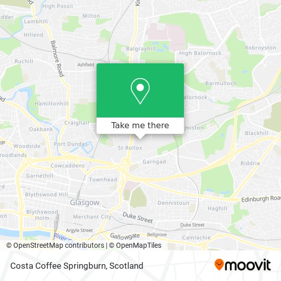 Costa Coffee Springburn map