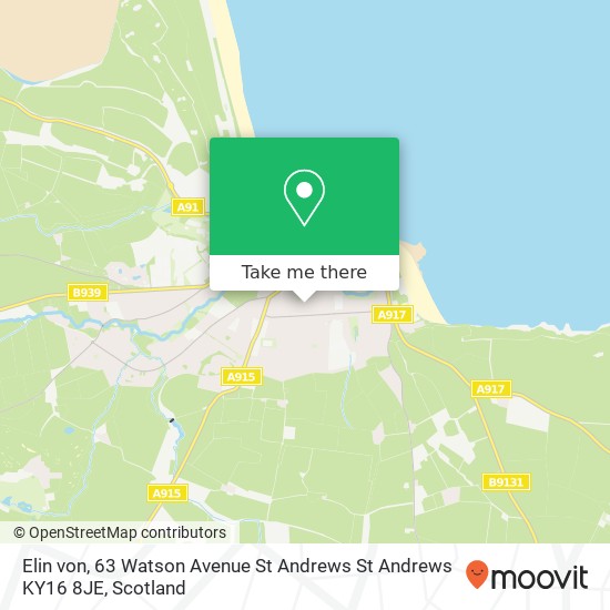 Elin von, 63 Watson Avenue St Andrews St Andrews KY16 8JE map