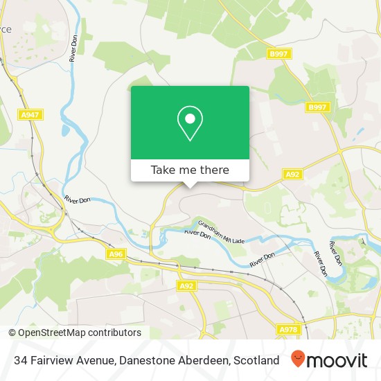 34 Fairview Avenue, Danestone Aberdeen map