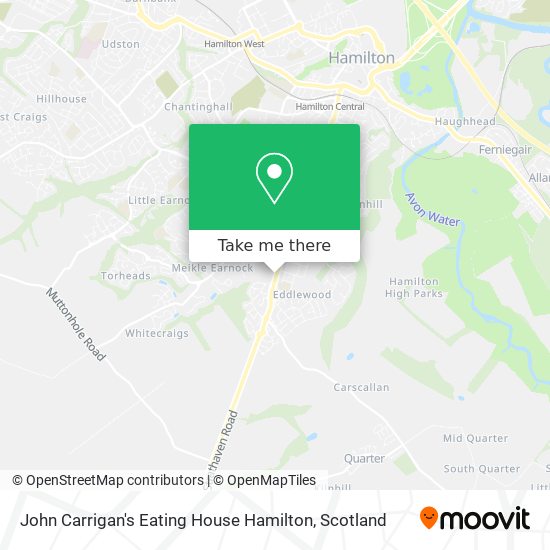 John Carrigan's Eating House Hamilton map