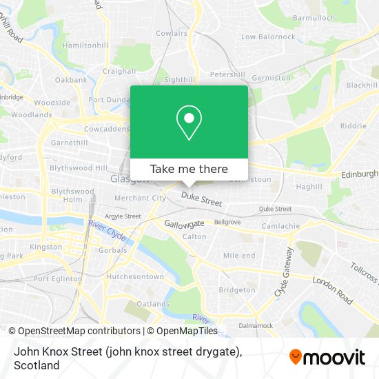 John Knox Street (john knox street drygate) map
