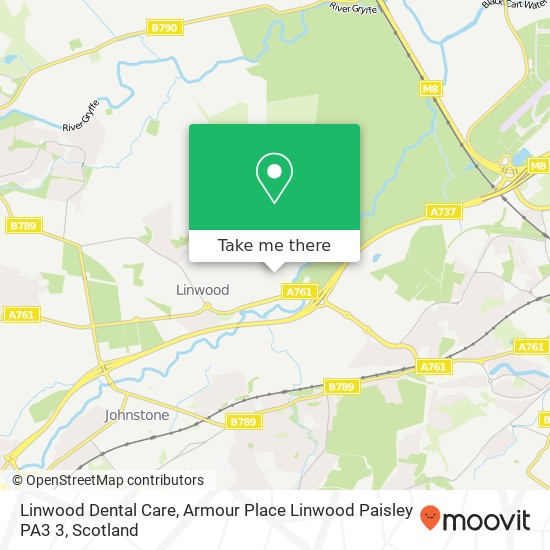 Linwood Dental Care, Armour Place Linwood Paisley PA3 3 map