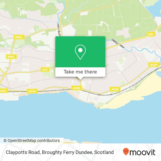 Claypotts Road, Broughty Ferry Dundee map