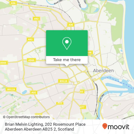 Brian Melvin Lighting, 202 Rosemount Place Aberdeen Aberdeen AB25 2 map