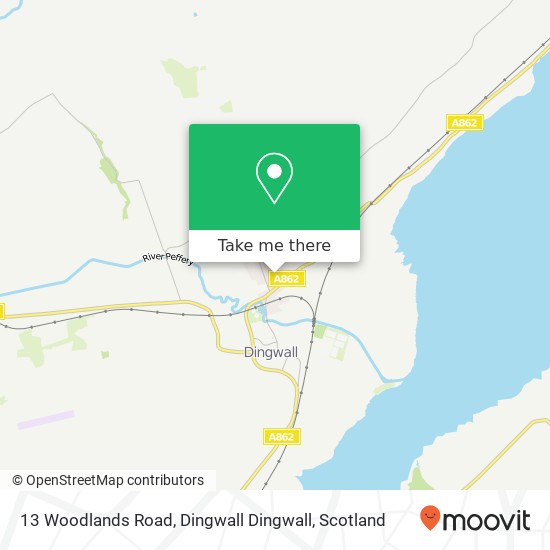 13 Woodlands Road, Dingwall Dingwall map